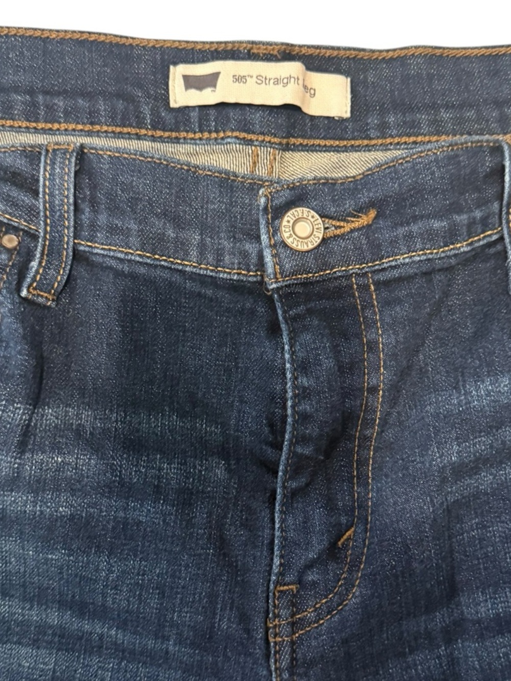 Levi’s 505 Mid Rise Straight Leg Jeans 14M Dark Wash Flap Pocket - Picture 5 of 8